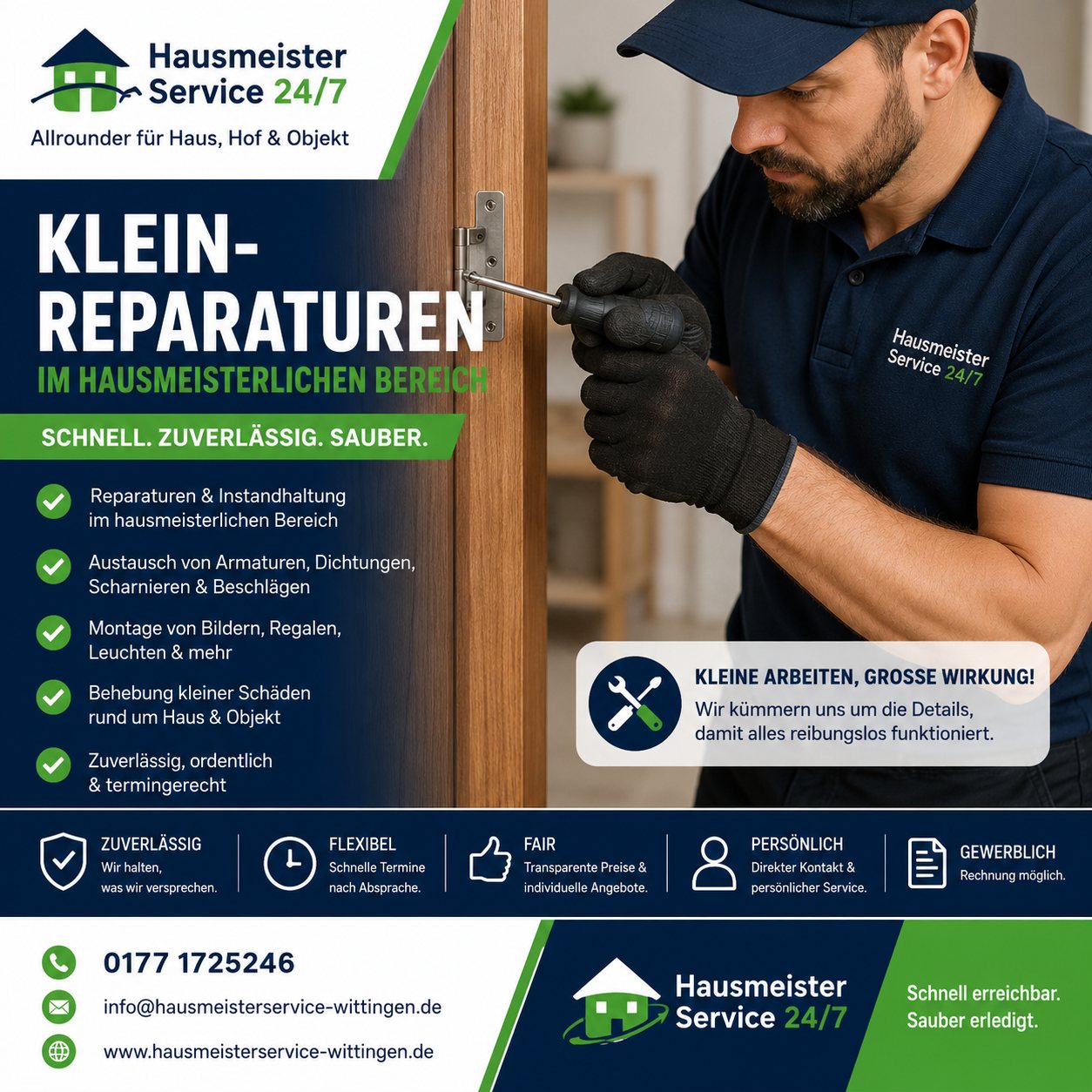 Kleinreparatur an Türscharnier